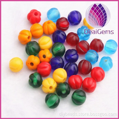High quality 8mm pumpkin lampwork glass buddha beads
